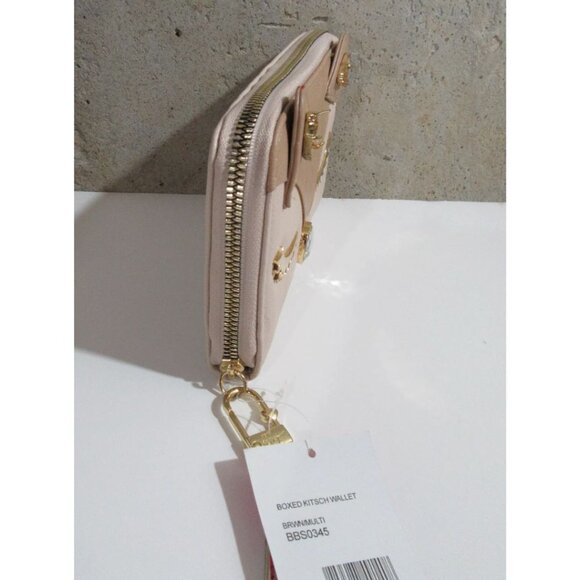 Betsey Johnson Kitsch Kitten Cat Wallet Brown Multi NWT - Picture 3 of 6